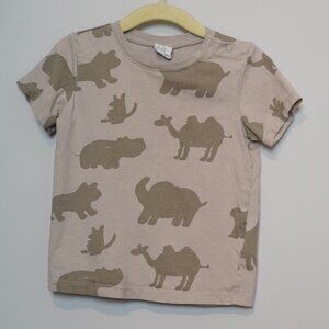H&M Beige Safari Short Sleeve T-shirt Size 2T